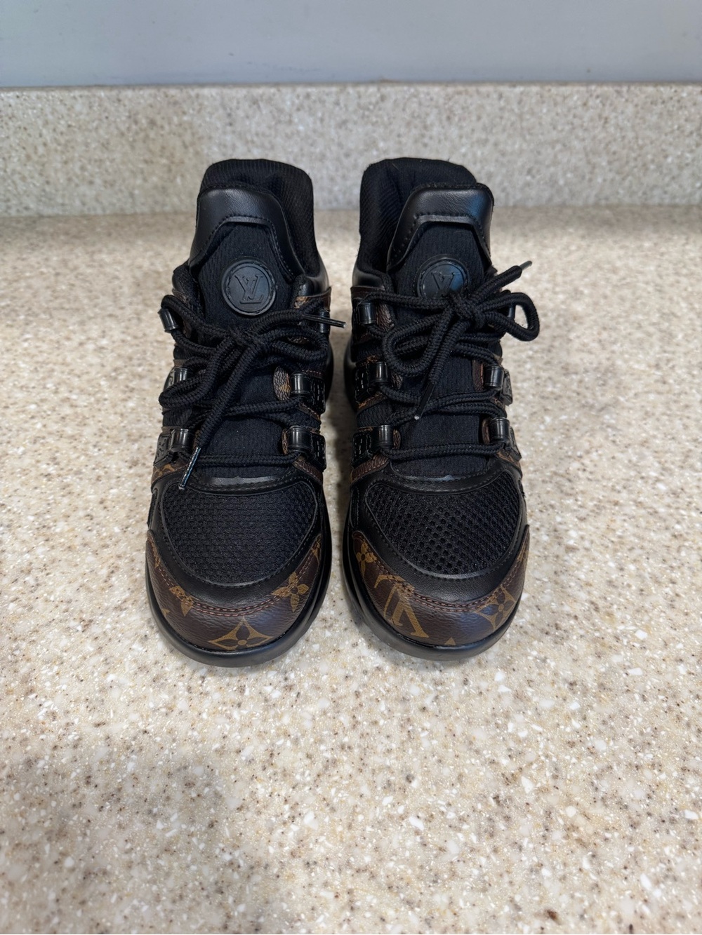 Black Monogram Athletic Sneakers